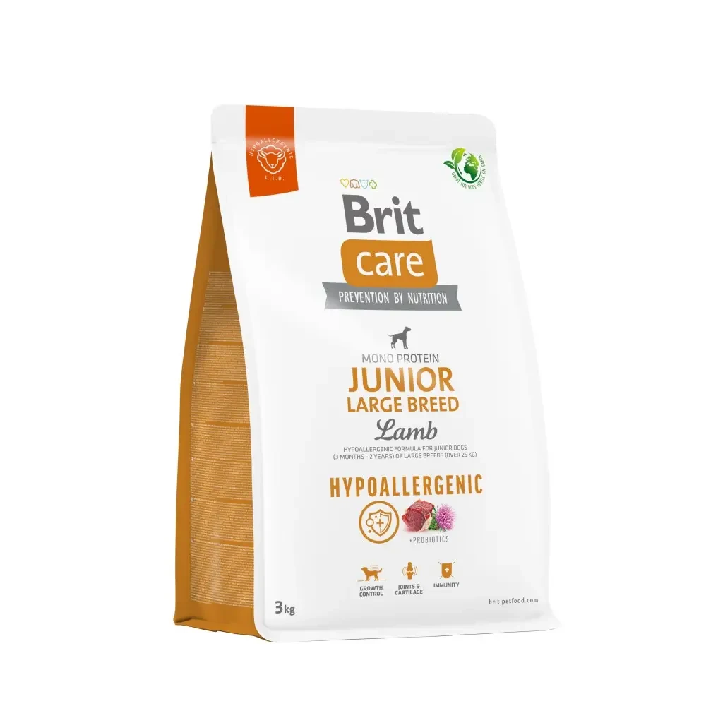Brit Care Hypoallergenic Junior Large Breed Lamb сухий корм для молодих собак великих порід з ягням, 3 кг