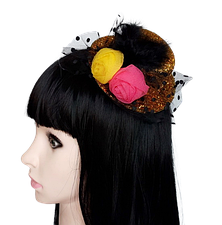 Капелюх вечірній "Денс" жовтий, фото 3