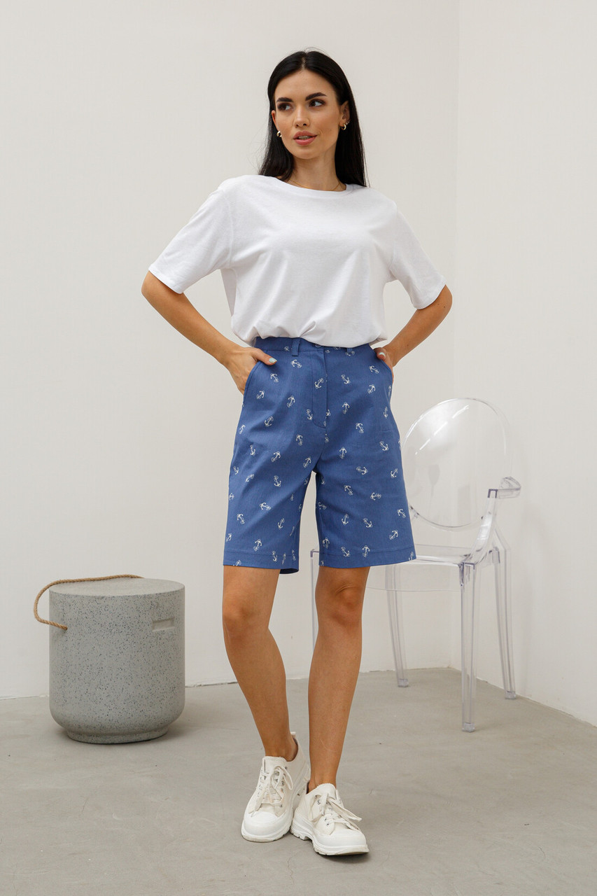 Жіночі джинсові шорти Тільда подовжені 44-56 розміри, фото 1