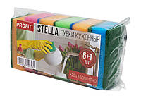 Губка кухонная Stella 5+1 6 шт/уп (90*60*30 мм) (PROFIT)