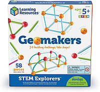 Развивающий конструктор "Геометрические фигуры" Learning Resources ( 58 предметов) STEM Explorers Geomakers