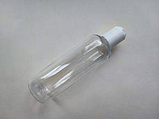 150 мл/20 мм ПЕТ Круглий прозорий флакон з кришкою БІЛОЮ диск-топ 20/410, пластиковий, пластмасовий, фото 2