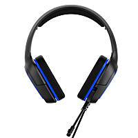 Наушники проводные для геймеров iPega Gaming PG-R006B з комфортною посадкою на голові, чёрно-синие