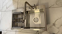Кухонная мойка Kraft 7848 AR (правая чаша) из нержавеющей стали со смесителем под фильтрованную воду