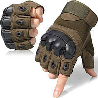 Тактичні перчатки Хакі без пальців Тактичні рукавички для ЗСУ