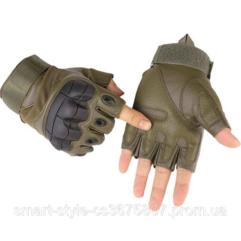 Тактические перчатки Хаки без пальцев Тактические перчатки для ВСУ - фото 3 - id-p1898226187