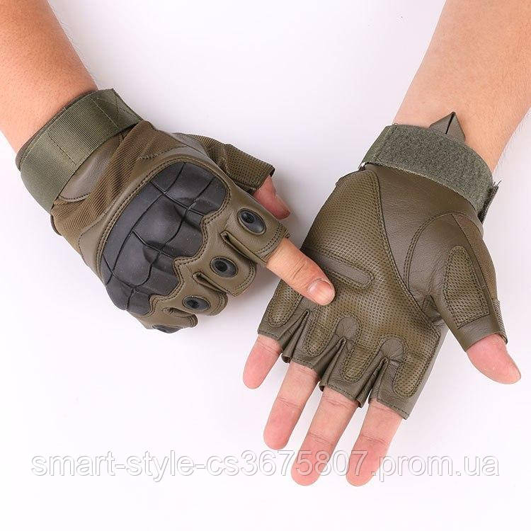 Тактические перчатки Хаки без пальцев Тактические перчатки для ВСУ - фото 4 - id-p1898226187