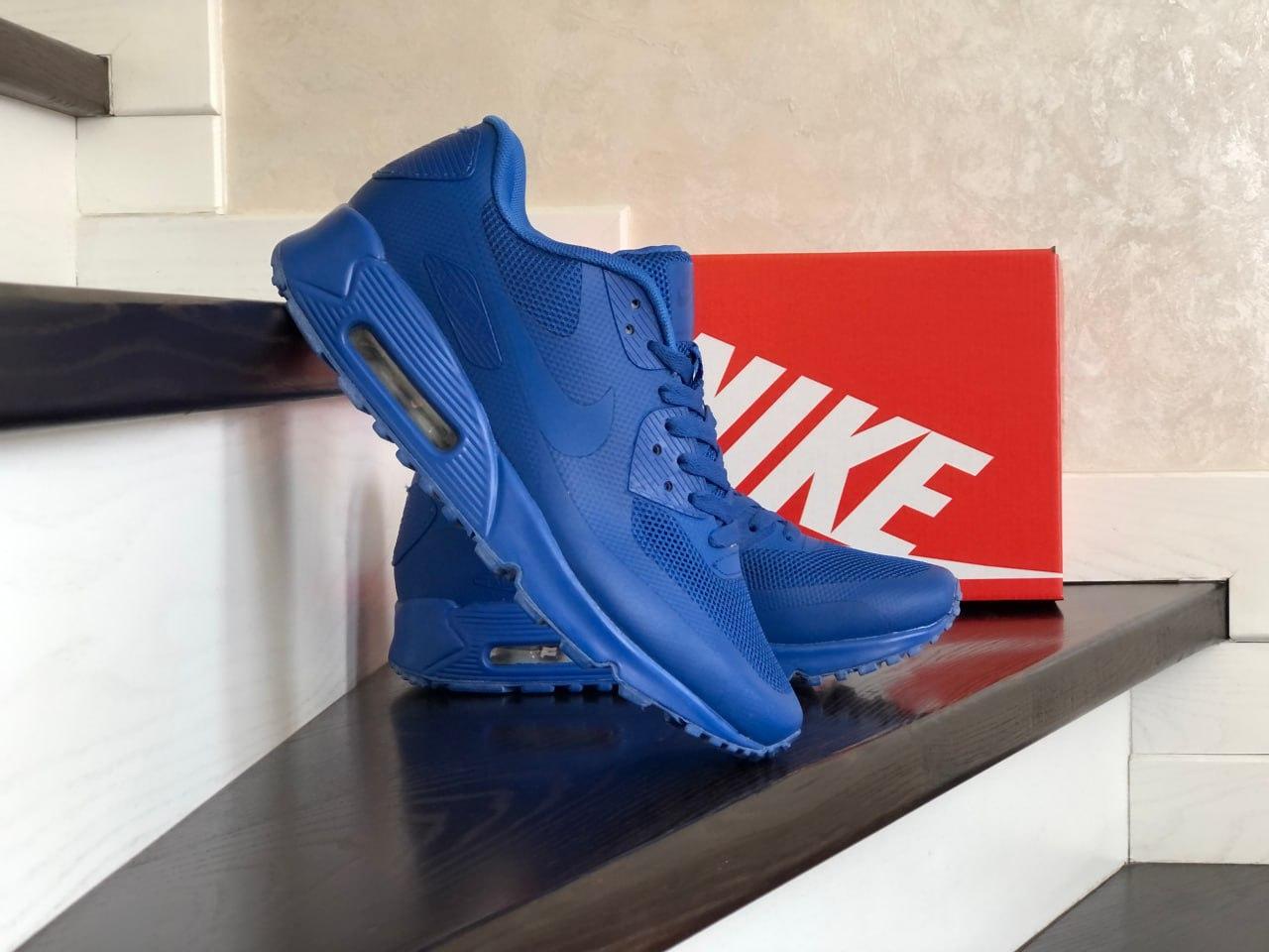 Чоловічі легкі стильні яскраві кросівки сині Nike Hyperfuse сітка,