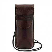 Эксклюзивный кожаный футляр для Очков Tuscany TL141282 (Темно-коричневый) Отличное качество