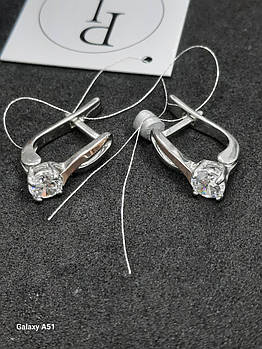 Шикарні жіночі Срібні сережки 925пробі Rh(покриті родієм) Вью