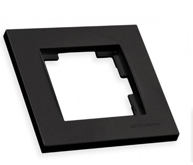 РАМКА ДЛЯ РОЗЕТКИ ОДНОМІСНА RITA, MUTLUSAN, ЧОРНИЙ, фото 1