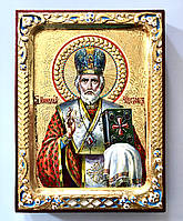 Ікона Миколая Чудотворця, (писана на дереві) розмір: 15x20