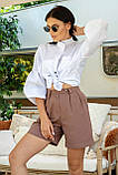 Жіночі короткі лляні шорти Кріспі-льон 42-52 розміри, фото 4