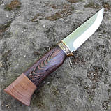 УЦІНКА. Ніж мисливський Кабанчик, 65Х13 латунь, дерево, малюнок кабан, 1889, фото 3