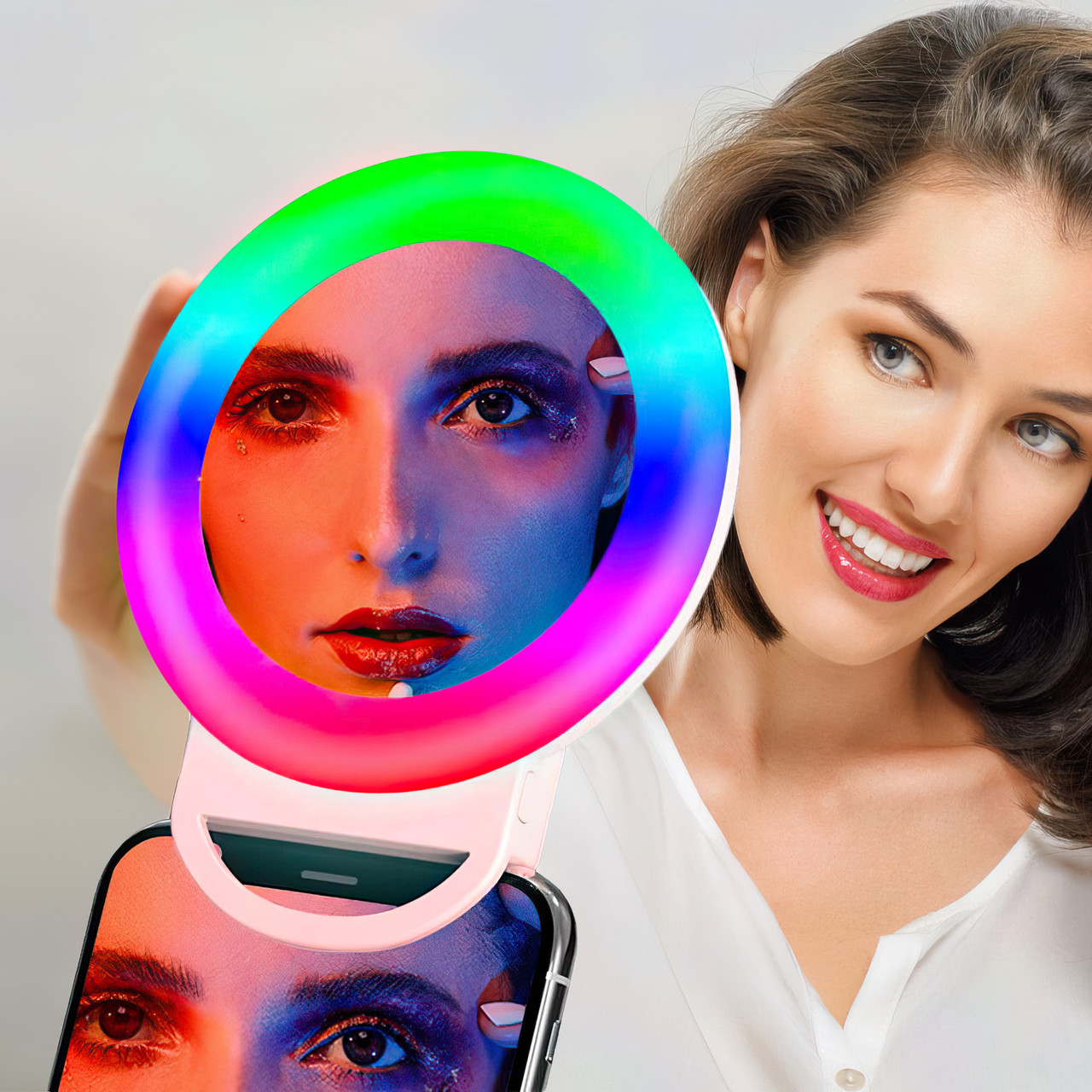 Кільцева селфі лампа із дзеркалом Selfie Ring Light