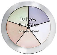 ISADORA хайлайтер для лица Face Glow Highlighting Wheel палетка (50 rainbow highlights, women, Хайла