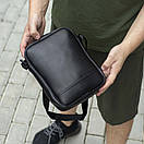 Стильна сумка-барсетка JUPITER (месенджер) через плече із еко-шкіри чорна молодіжна, фото 6