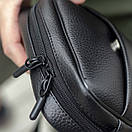 Стильна сумка-барсетка JUPITER (месенджер) через плече із еко-шкіри чорна молодіжна, фото 4