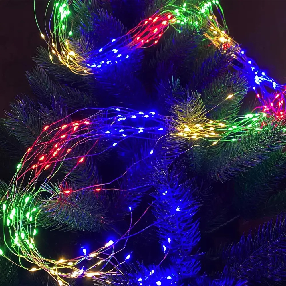 Гірлянда світлодіодна «Кінський хвіст» 200 LED 2 м 10 ниток пучок струн від мережі різнокольоровий