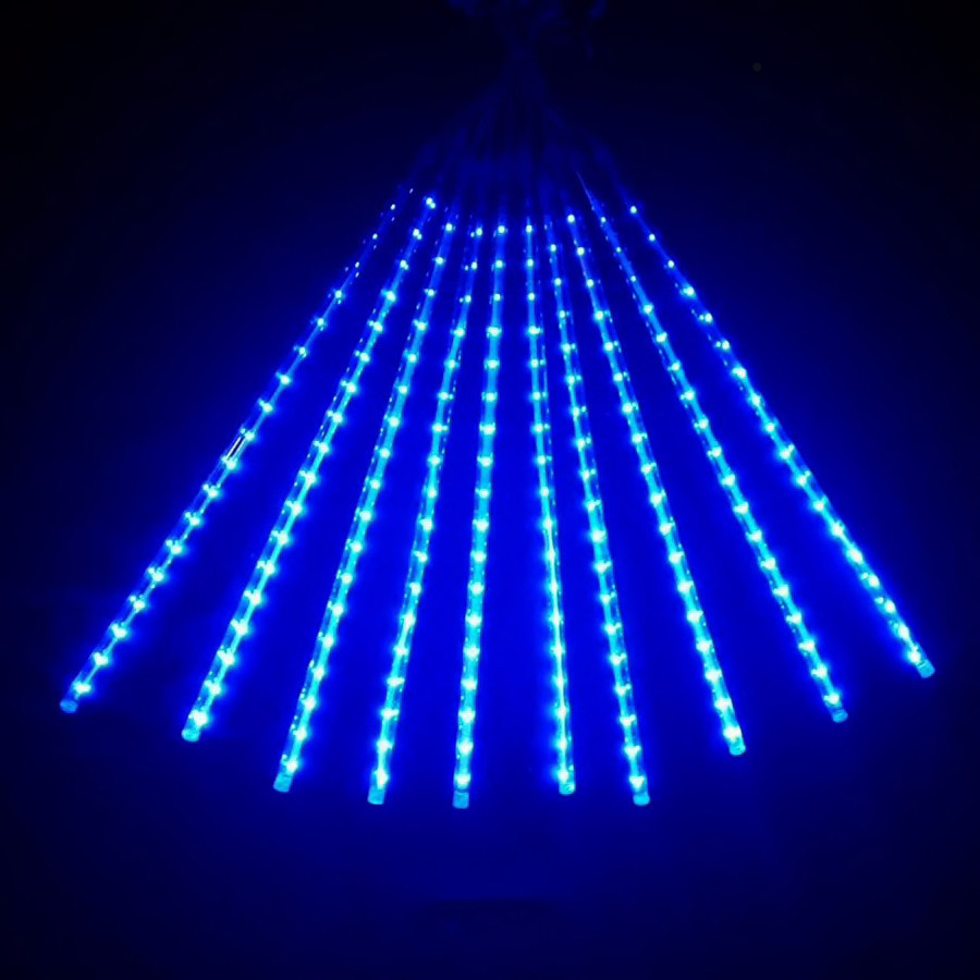 Гірлянда світлодіодна фігурки Бурульки 8 шт 50 см прозорий шнур синій