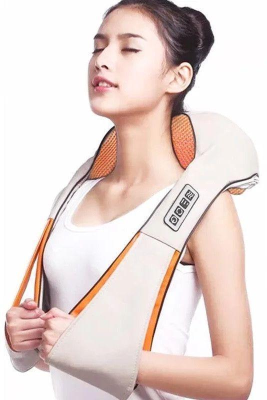 Роликовий масажер для тіла з підігрівом Shiatsu Massager of Neck Kneading