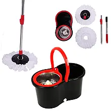 Швабра з відром та автоматичним віджиманням полосканням Spin Mop 360 турбо швабра ледарка з центрифугою