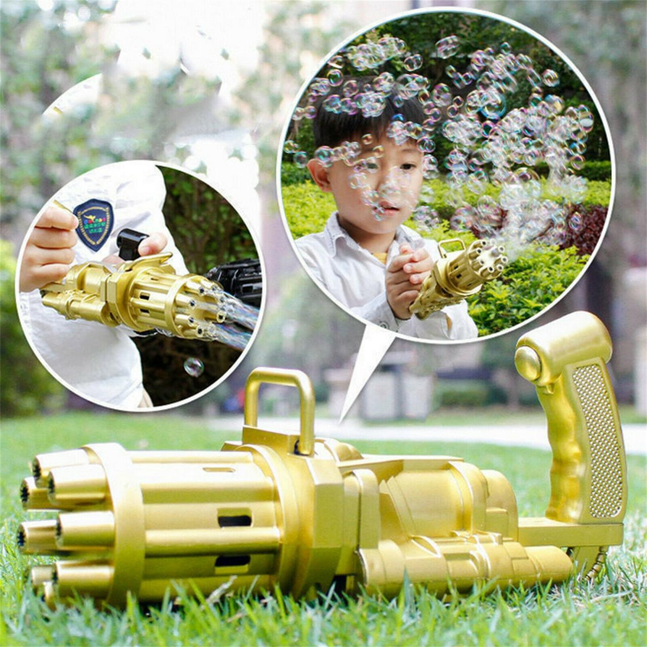 Кулемет для створення мильних бульбашок Bubble Gun Blaster, золотий