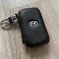 Автомобильный кожаный чехол брелок для ключей от машины, брелок сигнализации натуральная кожа Hyunday