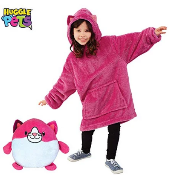 Дитяча толстовка – плед з рукавами Huggle Pets Hoodie для дітей 3 в 1 · Подушка + Іграшка + Худі