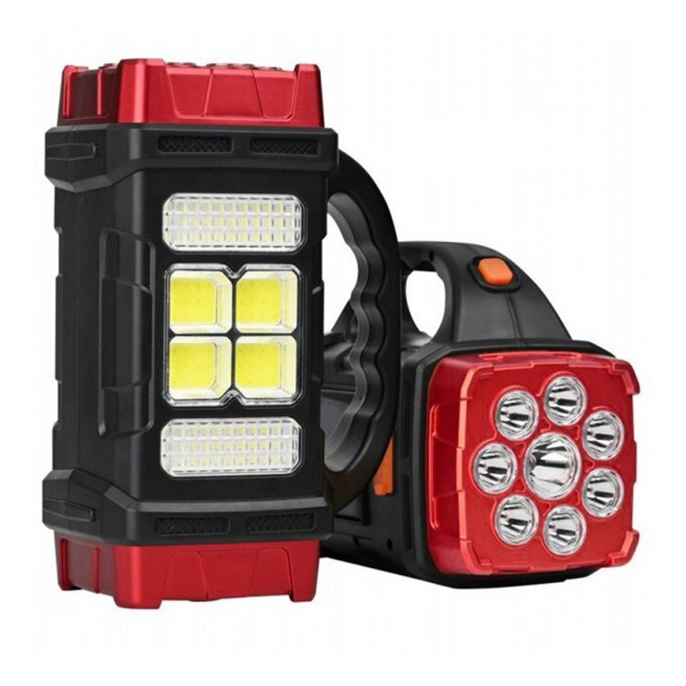 Ліхтар акумуляторний LED Hurry Bolt HB-1678 світильник із сонячною панеллю та Power Bank Червоний