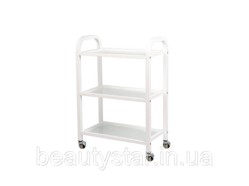 Косметологічний візок для стоматолога медична мод. 021-А white скляна етажерка косметолога