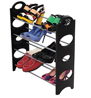 Полиця для взуття Shoe Rack (4 полиці, 12 пар) Стійка для зберігання взуття