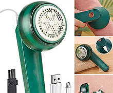 Портативна USB-машинка для видалення ковтунців Lemex Lint Trimmer MQ-927 Зелена