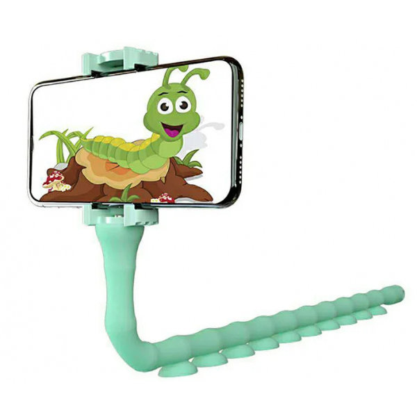 Гнучкий тримач для телефону з присосками Cute Worm Lazy Holder бірюзовий