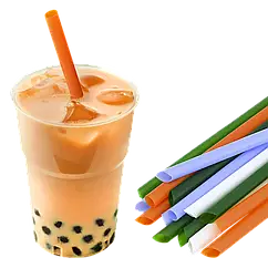 Трубочки для коктейлів BUBBLE TEA Мікс 250 шт (210х10 мм)