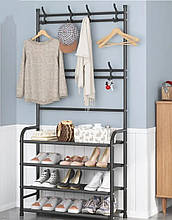 Підлогова стійка вішалка для одягу з полицями для взуття Simple floor clothes rack size