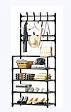 Підлогова стійка вішалка для одягу з полицями для взуття Simple floor clothes rack size, фото 5