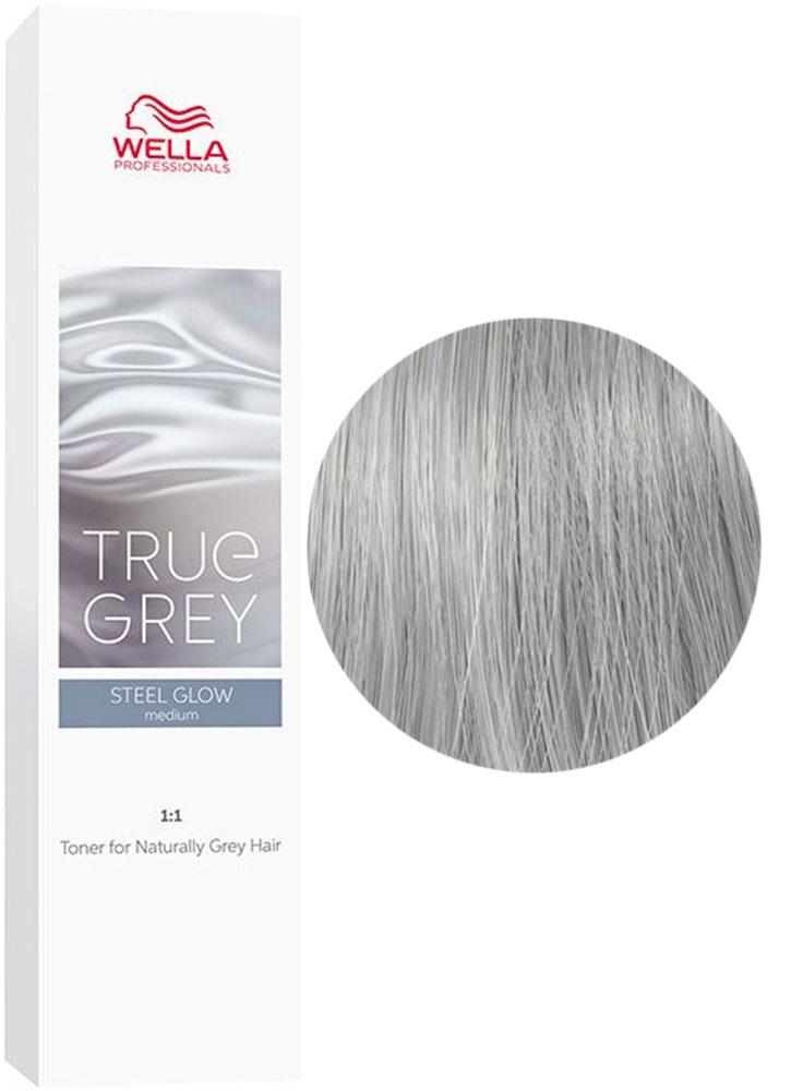 MEDIUM STEEL GLOW Крем-тонер для сивого волосся з пігментами True Grey 60 мл - фото 1 - id-p1898012618