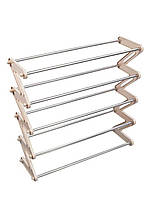 Пластиковый стеллаж со стальными трубами для обуви Shoe Rack Z-5. Полка для обуви