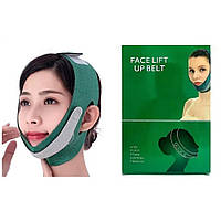 Маска-бандаж для лица Face Lift up belt с 3d эффектом лифтинг Зеленая