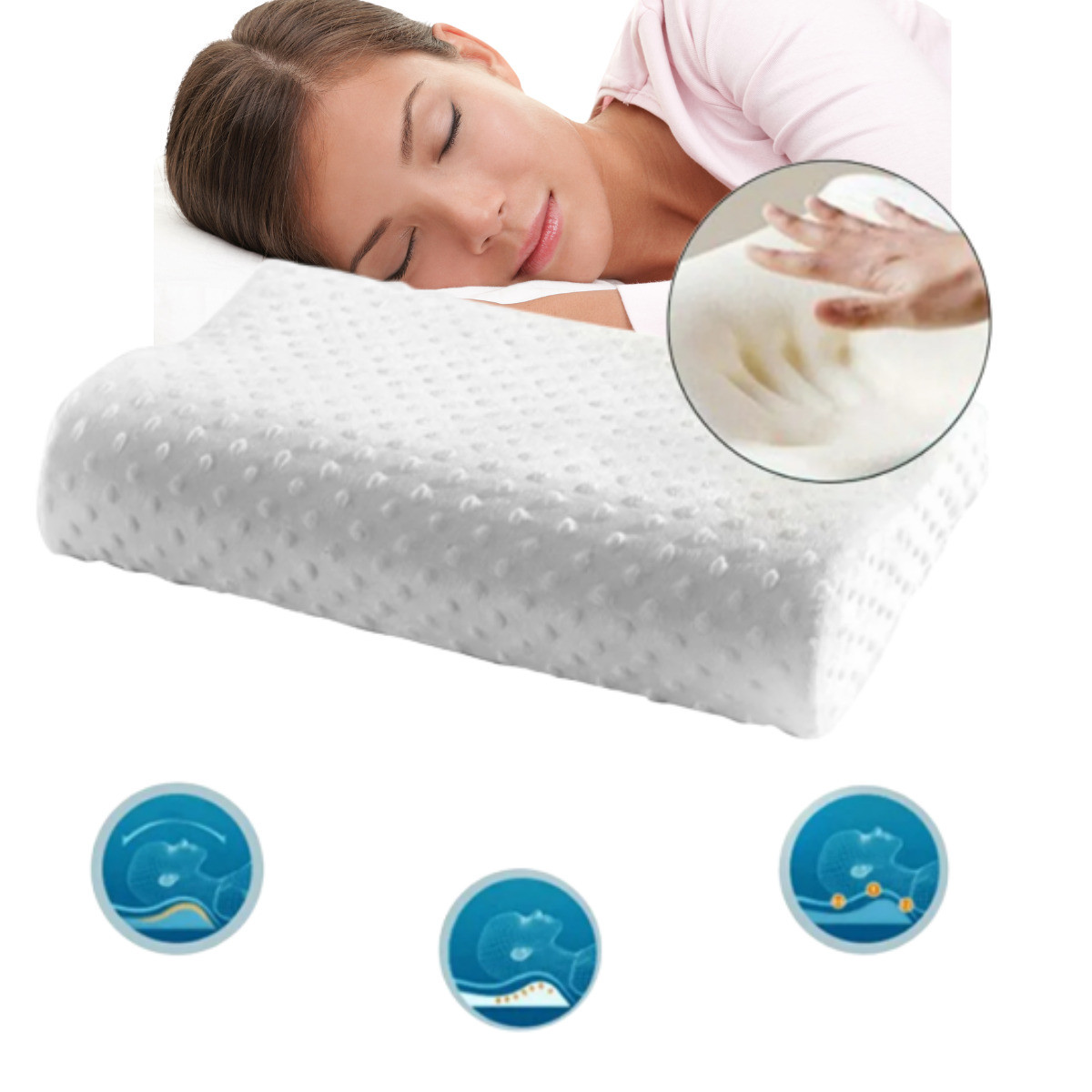 Ортопедична подушка Memory Pillow з пам'яттю GH1188