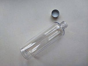 150 мл/20 мм ПЕТ Круглий прозорий флакон з металева срібляста алюмінієва кришка 20 мм, пляшка пластикова, пластмасова, баночка, фото 2