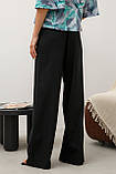 Широкі штани прямі від стегна в підлогу із завищеною талією 42-56 розміру, фото 5