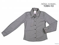 Школьная блузка для девочки Школьная форма для девочек MONE Украины 1394-13 Серый 128.Топ! .Хит!