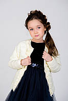 Стильная детская куртка для девочки MONE Украина 1474 Молочный ӏ Верхняя одежда для девочек.Топ! 116 .Хит!