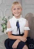 Нарядная школьная блузка для девочки Colabear Турция 684431 Белый 158см ӏ Школьная форма для девочек .Хит!
