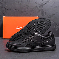 Чоловічі шкіряні кросівки Nike Black, чоловічі стильні кросівки, чоловічі кросівки весна осінь