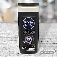 Гель для душу NIVEA Men Active Clean Сила вугілля чоловічий очищення без сухості шкіри 250 мл