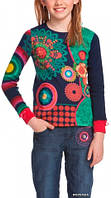 Яркий детский свитер для девочки с рисунком Desigual Испания 46T3025 Синий 152.Топ! .Хит!
