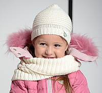 Красивый комплект шапка + шарф для девочки Viaelisia Италия 9153 Белый 2 ӏ Одежда для девочек .Хит!
